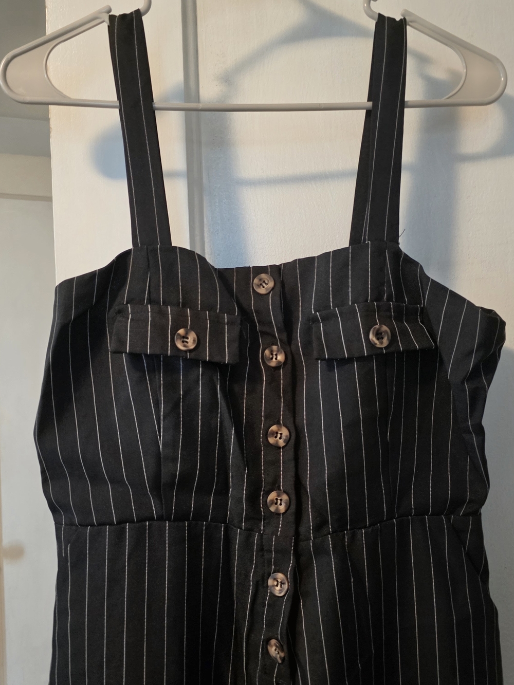 Papaya Women's Black Pinstripe Jumpsuit